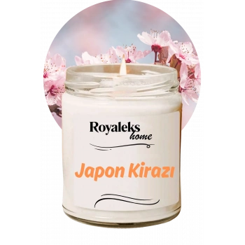 Doğal Özel Seri Kokulu Dekoratif Kavanoz Mum 210 cc - Japon Kirazı Esansı - RYL