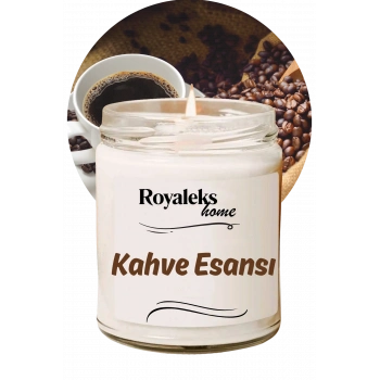Doğal Özel Seri Kokulu Dekoratif Kavanoz Mum 210 cc - Kahve Kokusu Esansı - RYL