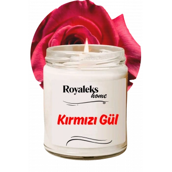 Doğal Özel Seri Kokulu Dekoratif Kavanoz Mum 210 cc - Kırmızı Gül Esansı - RYL