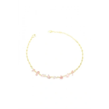 Doğal Taşlı Halhal - Altın