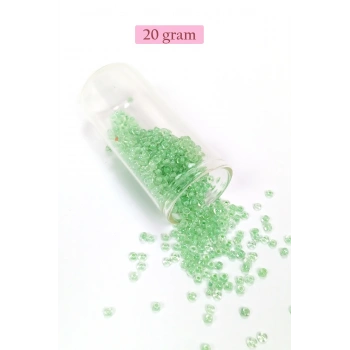 Dökme Cam Kum Boncuk (8/0) 3 mm - 20 Gram - Şeffaf Açık Yeşil - BNC150