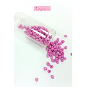 Dökme Cam Kum Boncuk Büyük Boy (6/0) 4 mm - 60 Gram - Koyu Pembe - BNC127