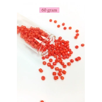Dökme Cam Kum Boncuk Büyük Boy (6/0) 4 mm - 60 Gram - Turuncu - BNC137