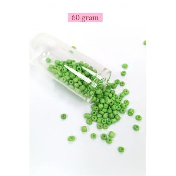 Dökme Cam Kum Boncuk Büyük Boy (6/0) 4 mm - 60 Gram - Yeşil - BNC108