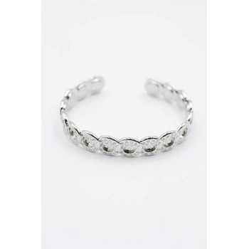 Düğme Bilezik - Gümüş