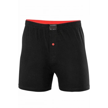 Düğmeli Pamuklu Erkek Penye Boxer Siyah - 1146A