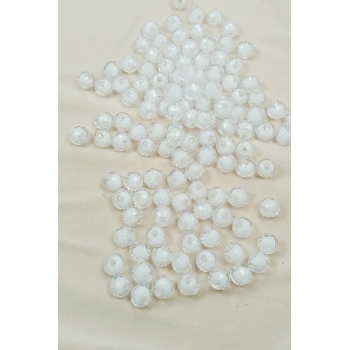 Dünya Boncuk İçten Boncuklu Bileklik Çanta Boncuğu 10 mm 50 gr Beyaz - BNC463