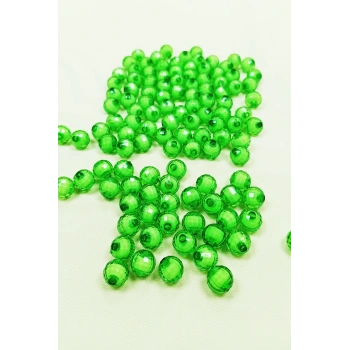 Dünya Boncuk İçten Boncuklu Bileklik Çanta Boncuğu 10 mm 50 gr Yeşil - BNC460