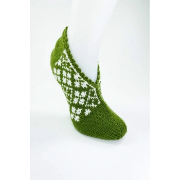 El Örgüsü Kışlık Şık Kadın Yün Patik D10