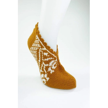 El Örgüsü Kışlık Şık Kadın Yün Patik D12