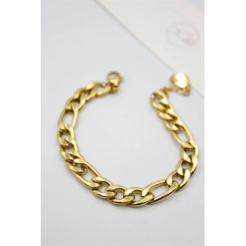 Ezme Zincir Çelik Bileklik - Altın
