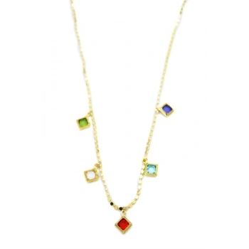 Ezme Zincir Charm Kolye - Altın