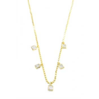 Ezme Zincir Charm Kolye - Altın