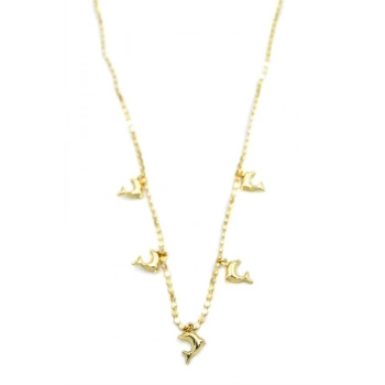 Ezme Zincir Charm Kolye - Altın