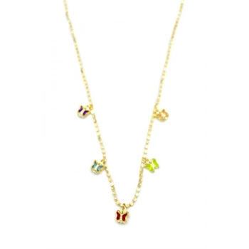 Ezme Zincir Charm Kolye - Altın