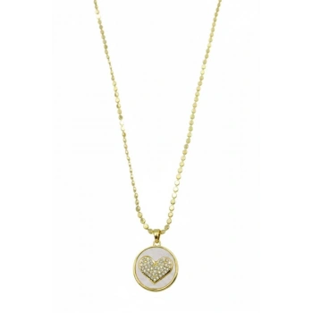 Ezme Zincir Kalp Kolye - Altın