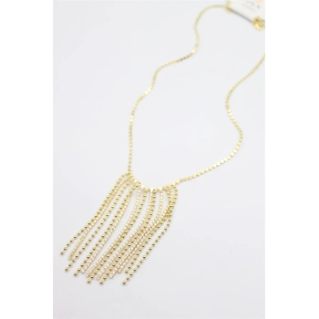 Ezme Zincir Sallantılı Kolye - Altın