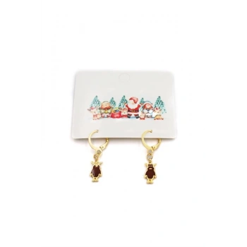 Geyik Yılbaşı Küpe - Altın