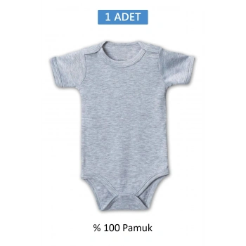 Gri Yarım Kol Body Zıbın 2-7 YAŞ Çocuklar İçin (1 ADET) Alttan Çıtçıtlı Özel Gereksinimli