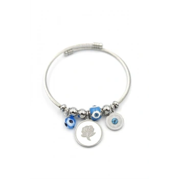 Gül Charm Bilezik - Gümüş