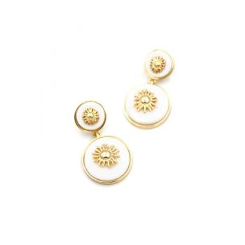 Güneş Küpe - Beyaz