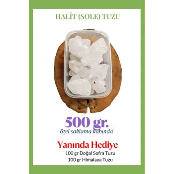 Halit Kristal Himalaya Tuzu 0,5 Kg. Berrak Kristal Tuz - Kristal Sole Tuzu Halit Tuz 500 Gr. - HEDİYELİ