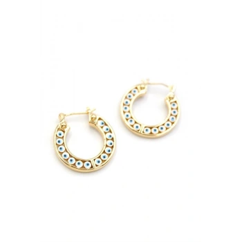 Halka Nazar Küpe - Altın