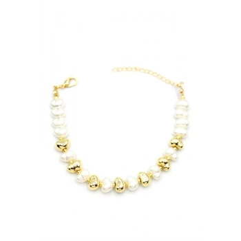 İnci Bileklik - Altın