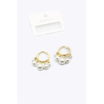 İnci Sallantılı Shakira Küpe - Altın