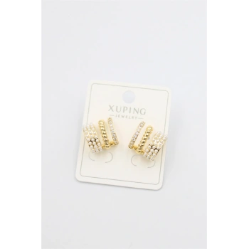 İncili Halka Küpe - Altın