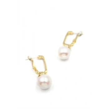 İncili Küpe - Beyaz