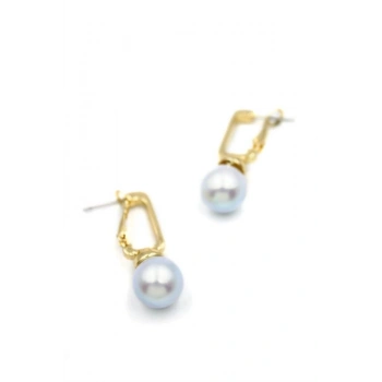 İncili Küpe - Mavi