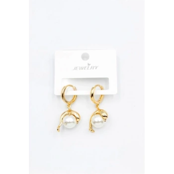 İncili Yunus Küpe - Altın