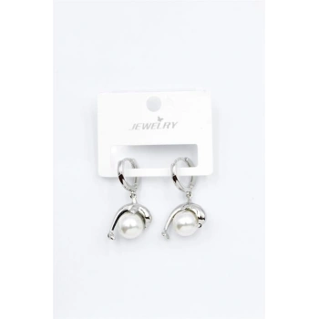 İncili Yunus Küpe - Gümüş