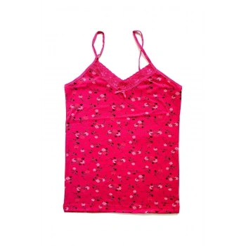 Kadın Askılı Desenli Atlet Dantelli Empirme Pamuklu Penye D3