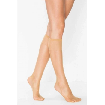 Kadın Diz Altı Parlak Fit 15 Denye Çorap Ten