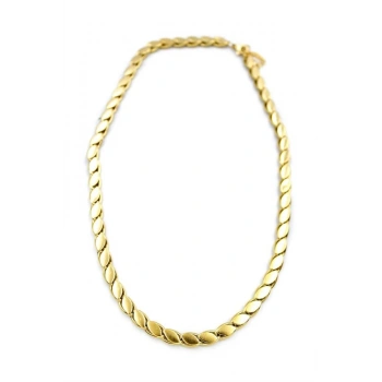 Kalın Kısa Arpa Zincir Kolye - Altın