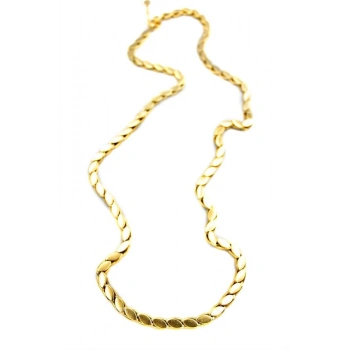 Kalın Uzun Arpa Zincir Kolye - Altın