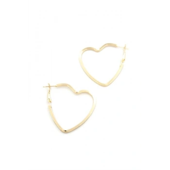 Kalp Halka Küpe - Altın