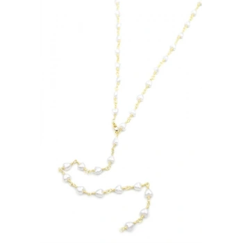 Kalp İncili Y Kolye - Altın