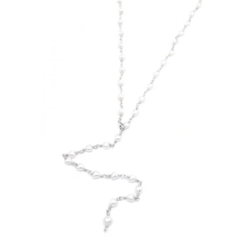 Kalp İncili Y Kolye - Gümüş