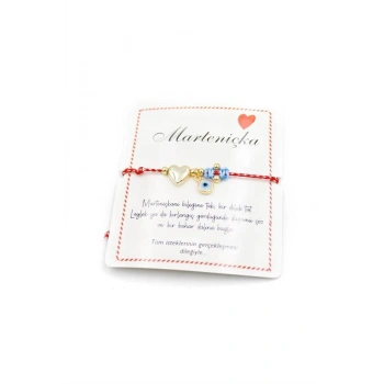 Kalp Marteniçka Bileklik - Kırmızı