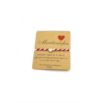 Kalp Marteniçka Bileklik - Kırmızı