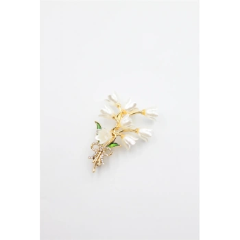 Kardelen Broş - Altın