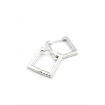 Kare Halka Küpe - Gümüş