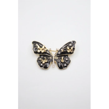 Kelebek Broş - Siyah