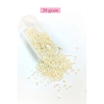 Kesme Cam Boncuk 2mm - 20 Gram - Krem -BNC336