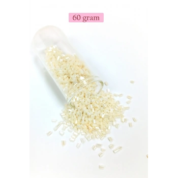 Kesme Cam Boncuk 2mm - 60 Gram - Krem - BNC384