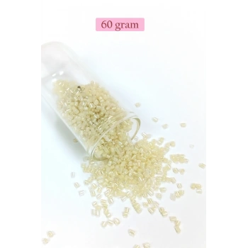 Kesme Cam Boncuk 2mm - 60 Gram - Şeffaf Krem - BNC387