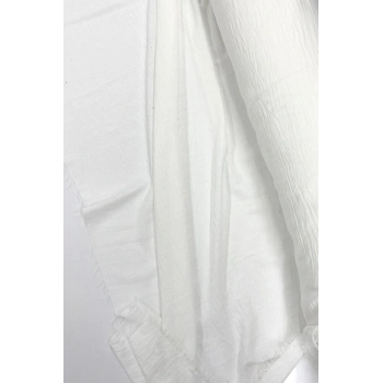 Keten Kumaş - Organik Kumaş - Perde Kumaşı - Ince Keten - Kıyafet Için Kumaş Örtü Beyaz 11